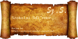 Szokolai Sándor névjegykártya