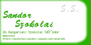 sandor szokolai business card